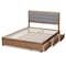 Baxton Studio Lene Modern Dark Grey Fabric and Ash Walnut Brown Finished Wood Full Size 3-Drawer Storage Bed 175-9431-9620-Zoro - alternate 8